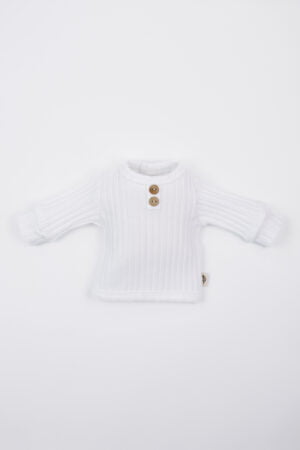Prematuur trui rib wit