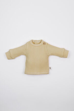 Prematuur trui rib zacht geel
