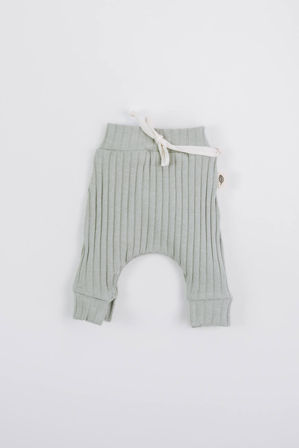 Prematuur broek rib sage groen