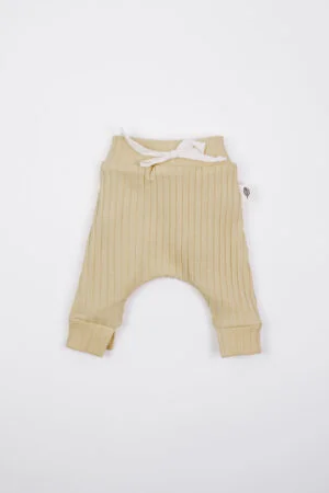 Prematuur broek rib zacht geel