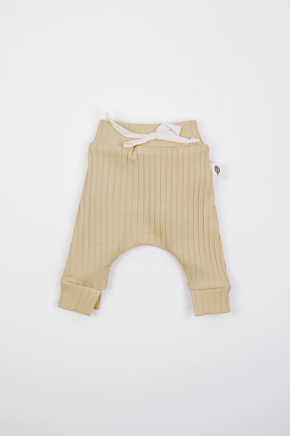 Prematuur broek rib zacht geel