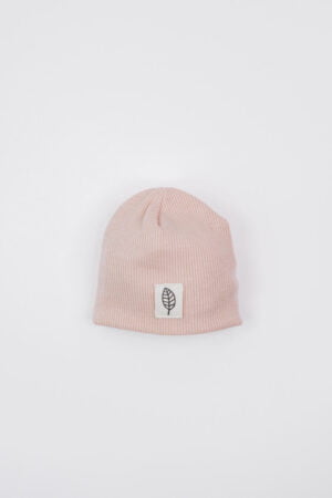 Prematuur muts met logo licht beige