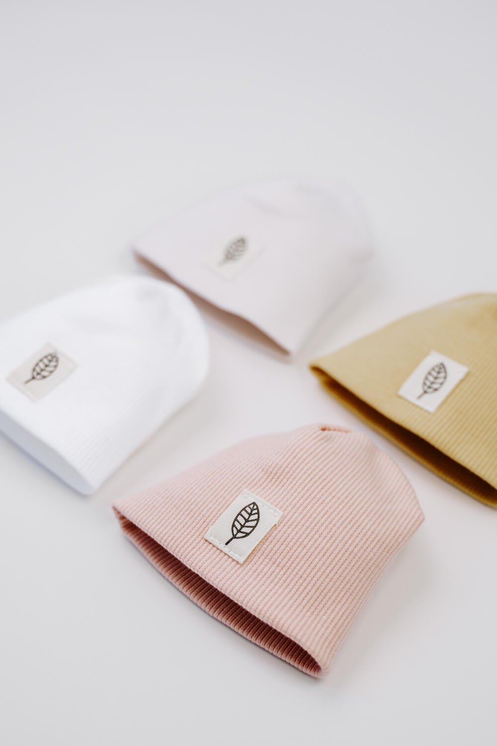 Prematuur mutsjes zachte tinten rib