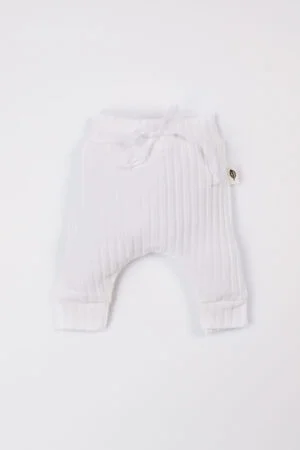 Prematuur broek rib wit
